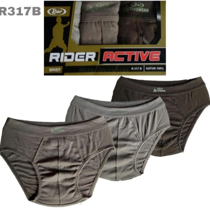 3PCS CD PRIA DEWASA RIDER R317B KARET LEBAR BAHAN KATUN