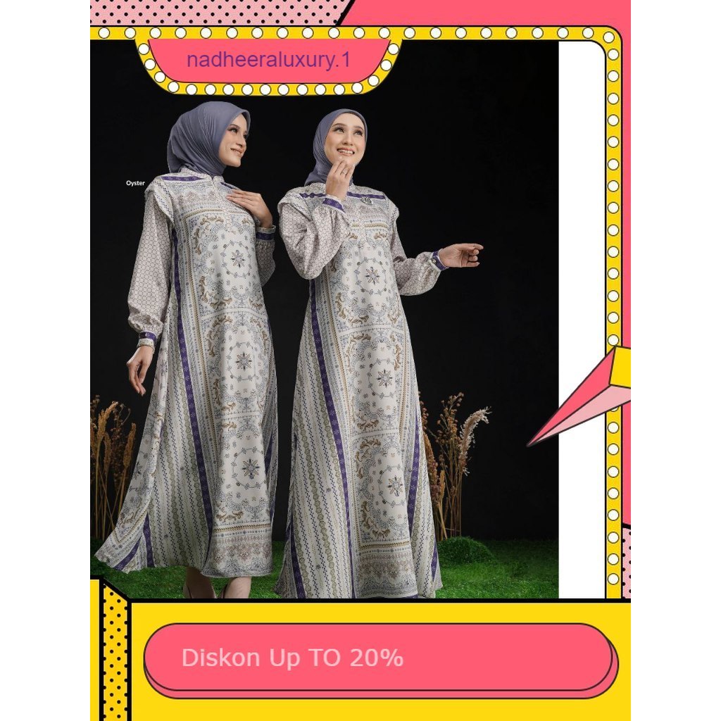 Aralyn Midi Dress By Nadheera Luxury, Pretty Silk Premium, S-3XL Nadheera luxury demak Arabelle orig