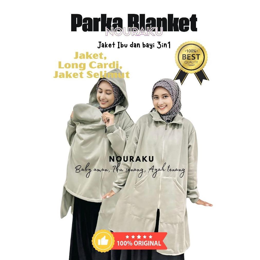 Parka Blanket 2in1 Nouraku / Jaket Blanket Ibu anak / Jaket Kangguru / Jaket Blanket / Selimut Bayi