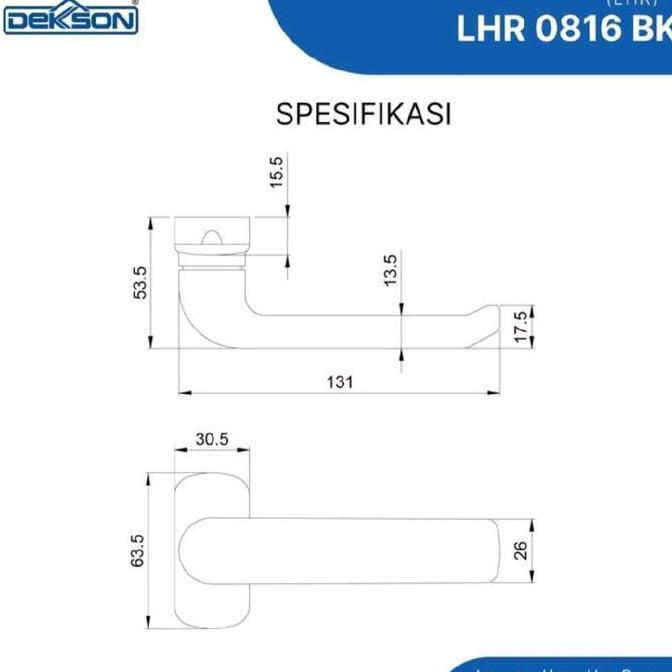 Handle Pintu Alumunium DEKSON LHR 0816 / Gagang Pintu Aluminium