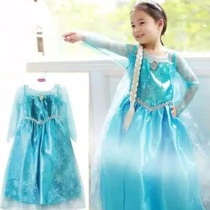 ORIGINAL Dress/Baju Frozen Elsa Import /- REAL PICT- OBRAL READY STOCK