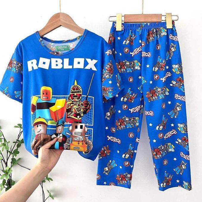 Setelan Baju Tidur Piyama Anak Katun Roblox Minecraft