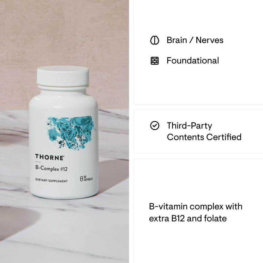 Thorneresearch Vitamin B Kompleks #6, B6, B-6  / Vitamin B Kompleks #12, B12, B-12 Original