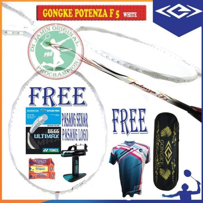 TERMURAH GONGKE POTENZA F 5/10/15 RAKET BADMINTON GINAL READY STOCK
