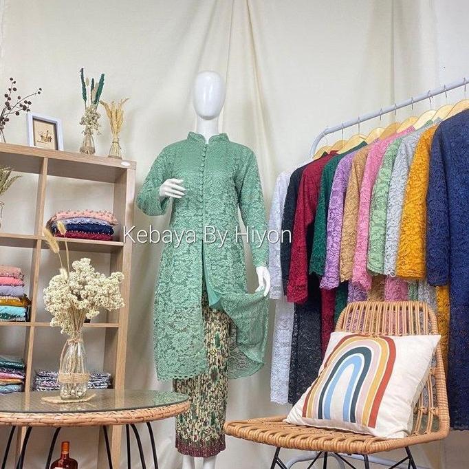 Set Kebaya Tunik Brukat Busui Kancing Depan Baju Kebaya Modern Kebaya Pesta