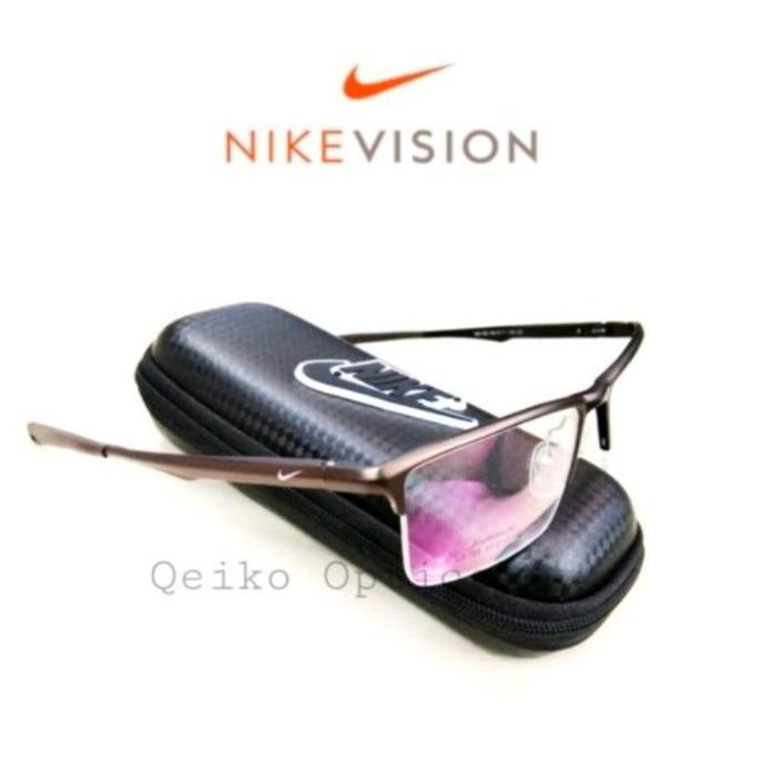 Kacamata Frame Minus Pria Titanium Carbon Half Sporty Nike 185C3-s55