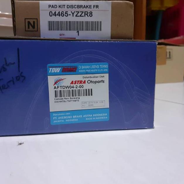 Paket kampas rem depan belakang rush terios brakepad brakeshoe