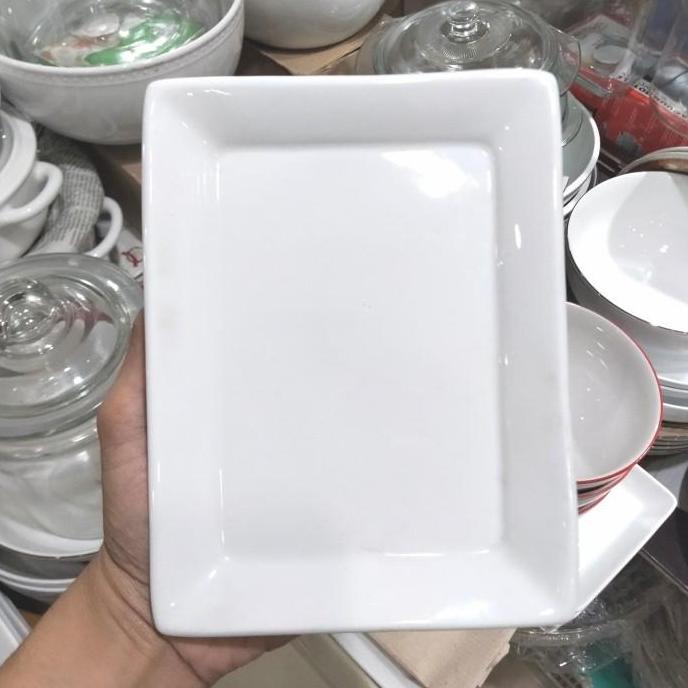 Bestone- piring saji persegi panjang 17 x 13 cm / piring kotak BLANC PORCELAIN