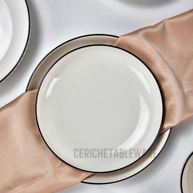 Premium Ceriche Alma Plate Porcelain Ceramic / Piring Cafe Cantik / Piring Aesthetic / Aesthetic Pla