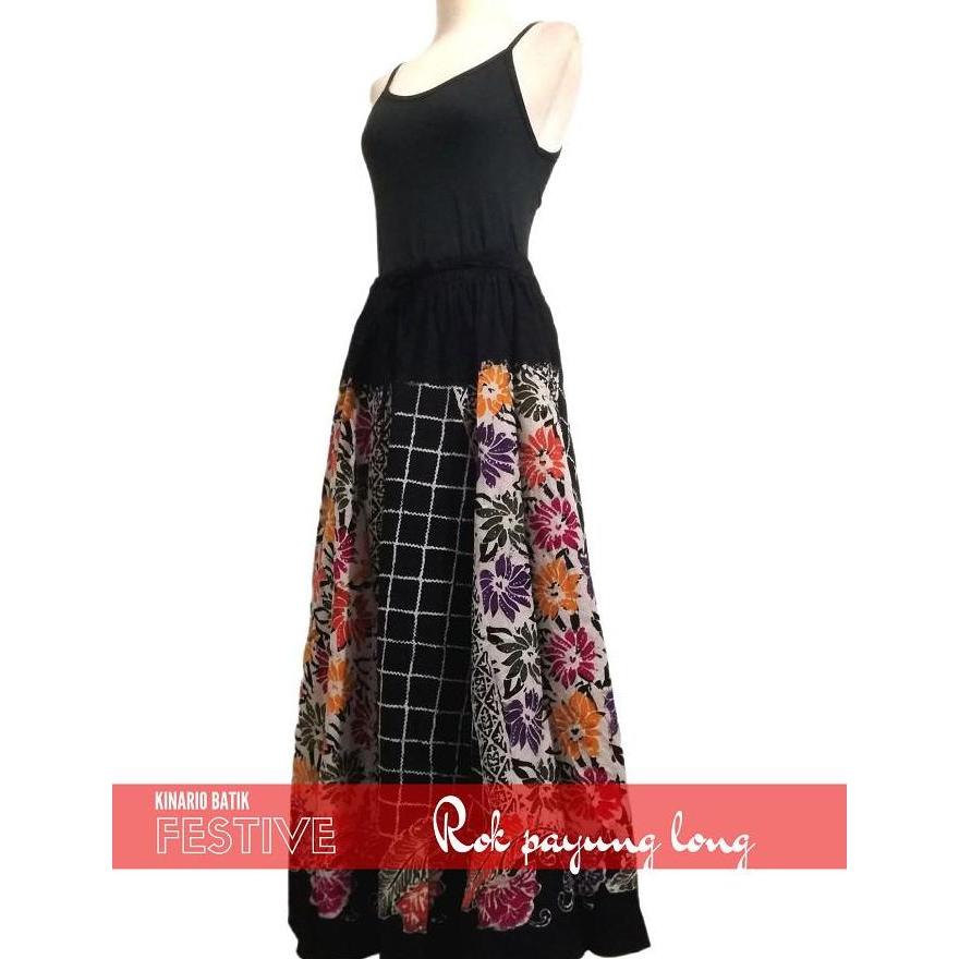 Kinario Batik Rok Payung A-Batik Tulis Kombinasi Cap Colet Modern Fit Hh