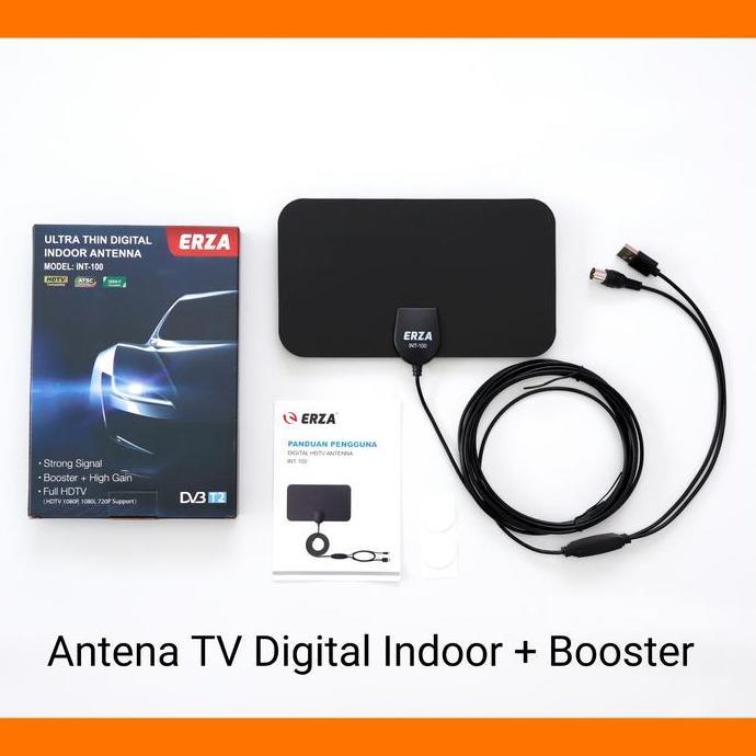 ERZA Antena TV Digital Indoor DVB T2 + Booster [terbaik]