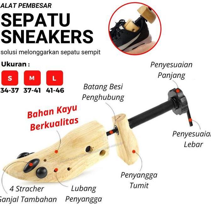 ORIGINAL Shoes Stretcher Alat Pembesar Ukuran Sepatu Bahan Kayu