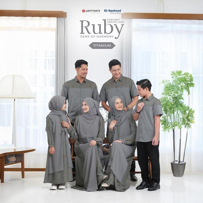 SARIMBIT 2025 RUBY SERIES - TITANIUM - Family Set Keluarga / Baju Lebaran Keluarga Muslim