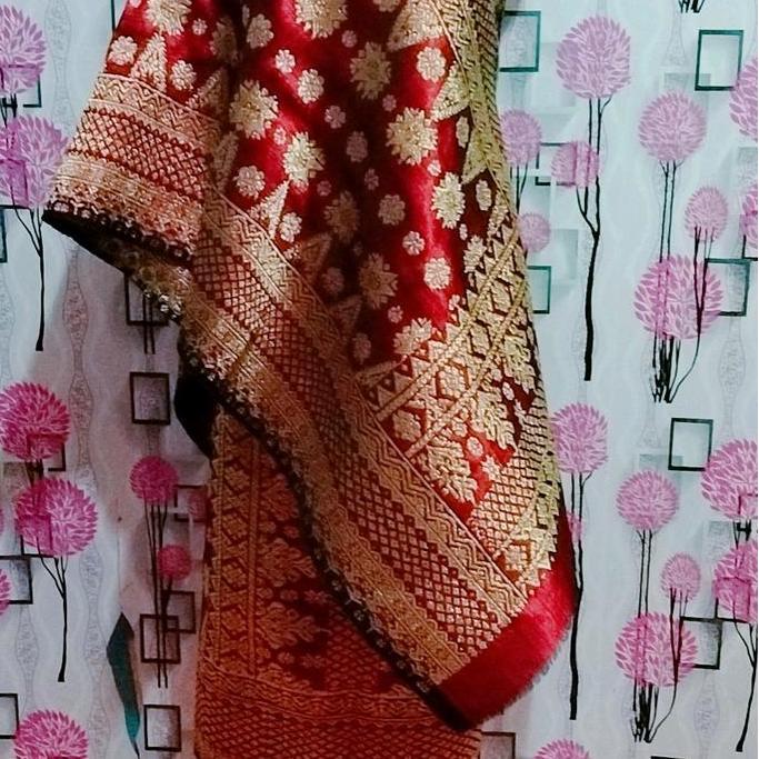 Kain songket palembang lepus sisik Benang emas gold