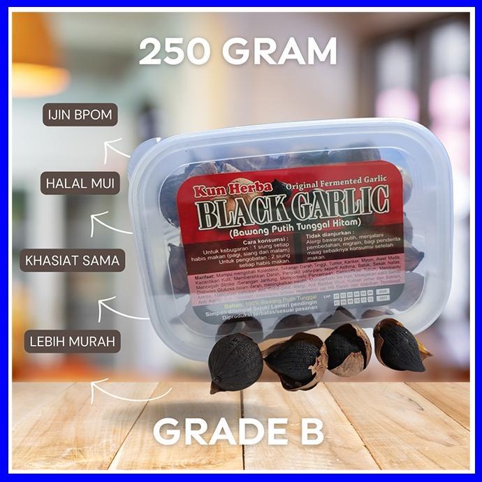 Bawang Putih Hitam Tunggal 250 Gr | Grade B Khasiat Sama Persis