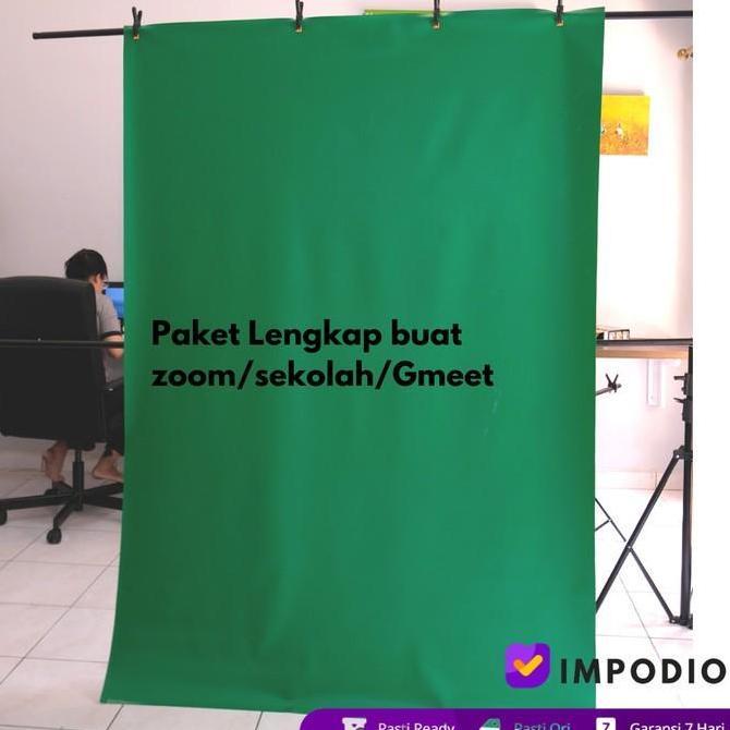 Bestone- Stand bentuk T + Background IMPODIO HIJAU muda/tua FREE jepit 4pcs