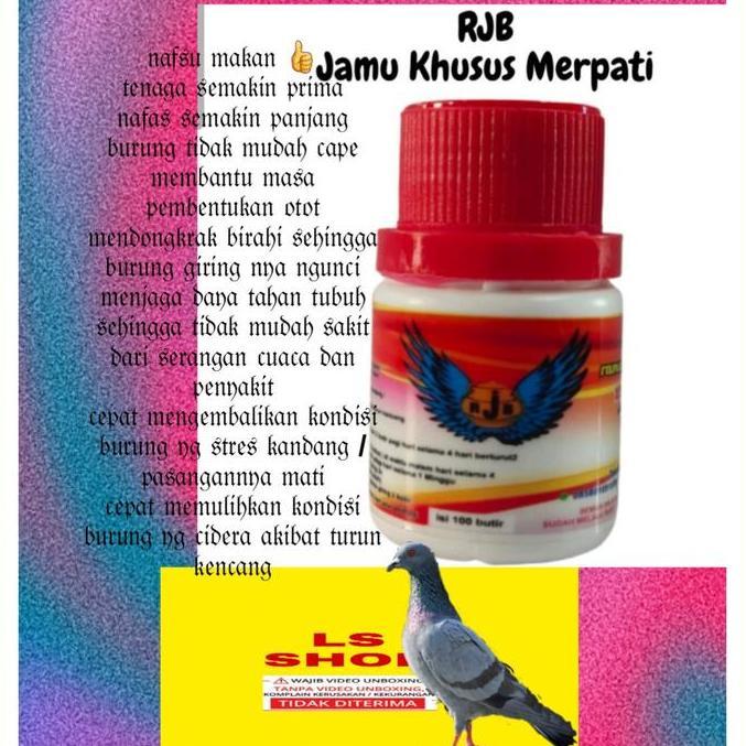 Brixd- Jamu Rjb 100 Butir Kamlang Herbal Burung Merpati Sang Juara Kolongan Tinggi Jauh Balap Lomba 