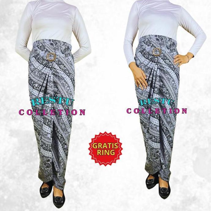 Newgir- Cod Rok Kain Lilit Motif Batik Bawahan Kebaya Instan Songket Wrap Skirt Bahan Premium Gratis