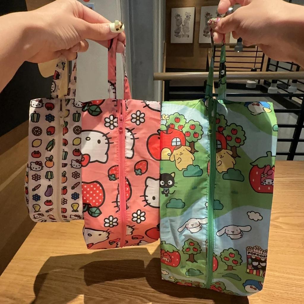sanrio hello kitty cute three-piece storage bag cartoon set travel portable packing bag lingerie sho