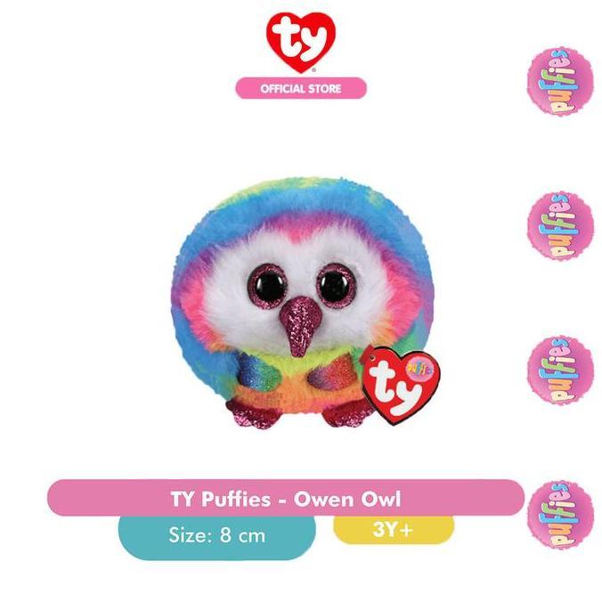 Promo Ty Puffies Owen Owl - Boneka Burung Hantu