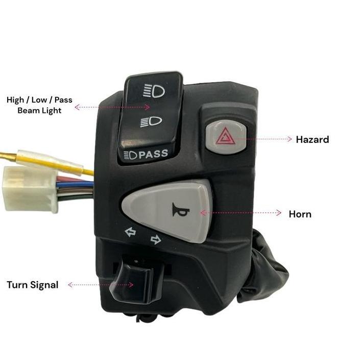 SAKLAR HOLDER KIRI ON OFF LAMPU DIM KLAKSON UNIVERSAL MOTOR BEAT MIO M3 ADV NMAX LEXI R15 R25 VARIO 