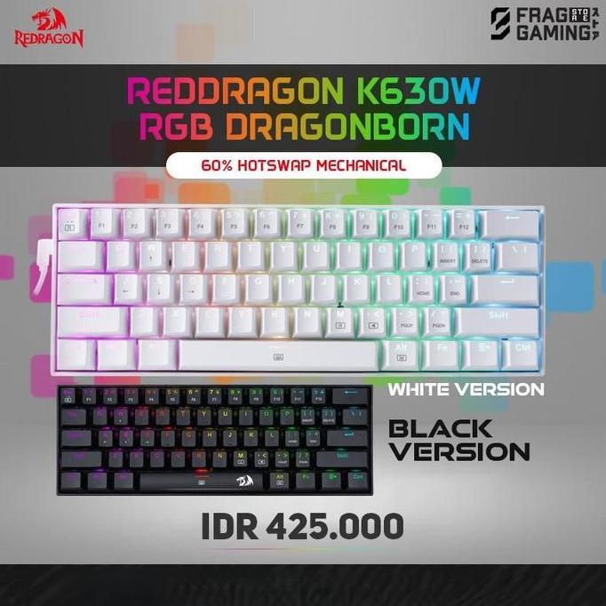 Gaming | Redragon / Reddragon K630W / K630 Rgb Dragonborn White Keyboard