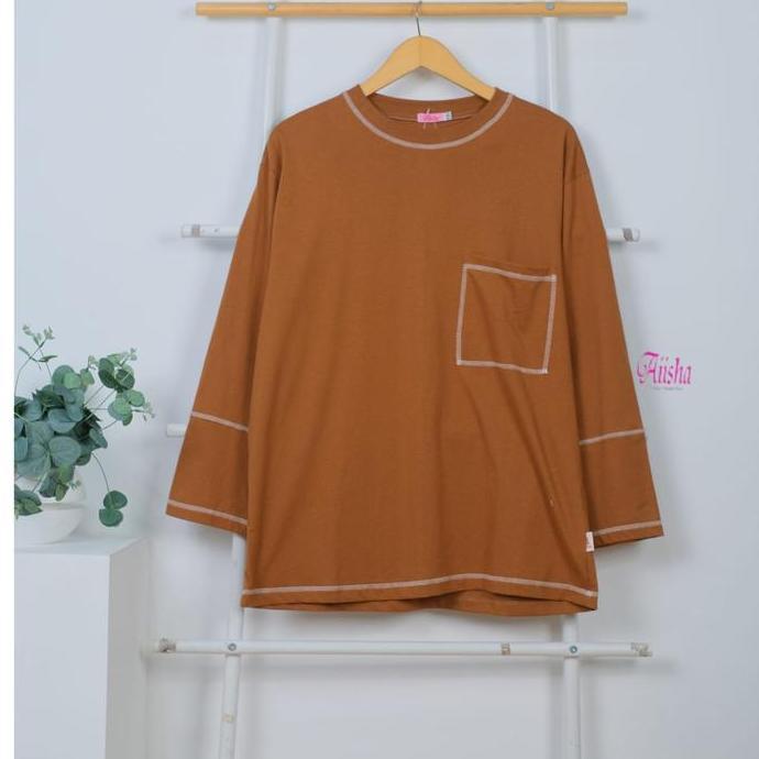 Newrelig- Aiisha | Kirani Kaos Cotton 100% | Atasan Kaos Wanita Panjang Bahan Katun Premium | Ld 110