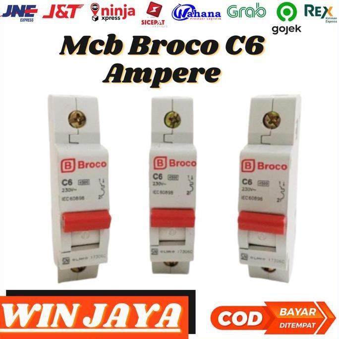 Mcb Broco C6 Mcb Saklar Listrik Broco C6 Ampere 1 Phase Premium