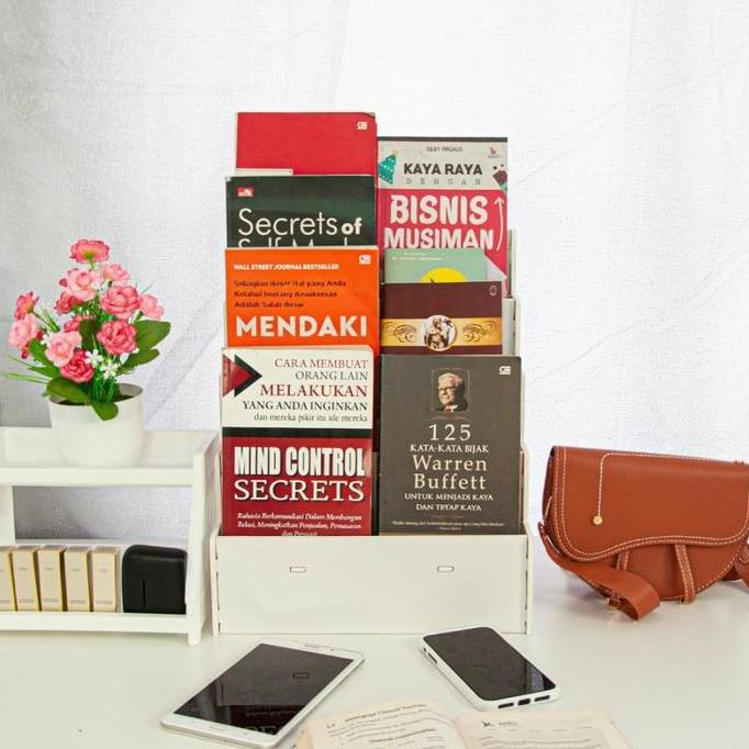 YGM Rak buku anak 4 tingkat / Rak montessori / Rak majalah brosur / Rak TK