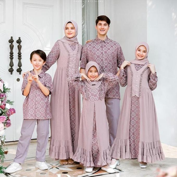 Super Murah, Baju Gamis Ethica Sarimbit Royal 07 Festive Mauve - Gamis Ibu & Anak Jaguard Twisted Pr