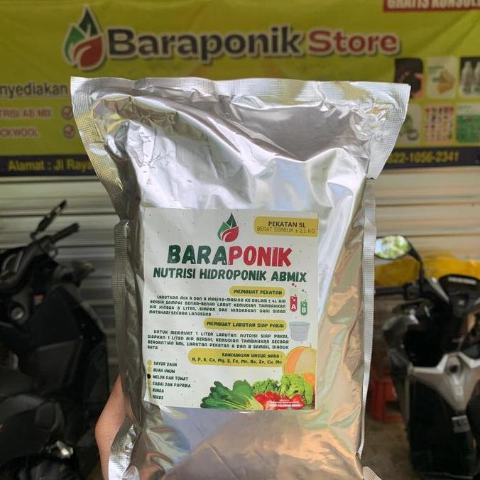 Gaerdenpic- Baraponik Ab Mix Nutrisi Hidroponik Buah Melon 5 Ltr Baraponik Kemasan 2 Bungkus Nutrisi