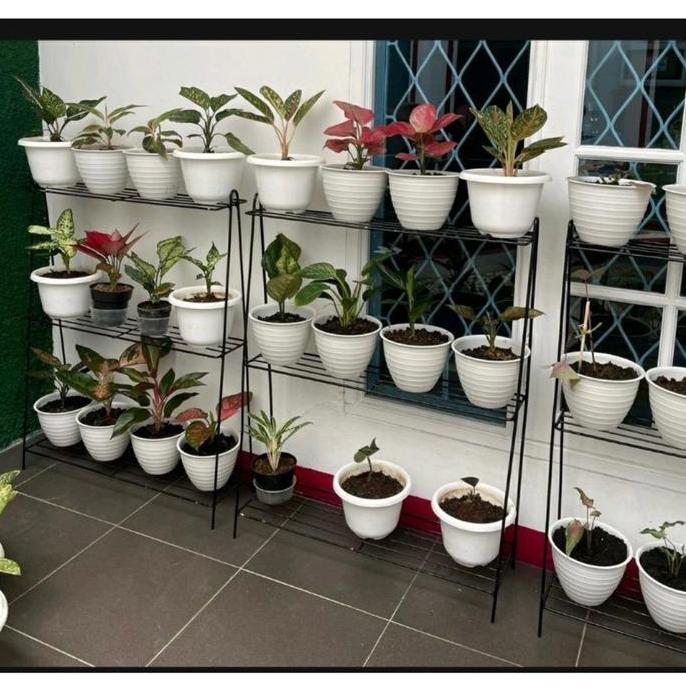 Gaerdenpic- Rak Susun Serbaguna / Rak Bunga / Standing Pot / Pot Bunga / Rak Penyimpanan Putih