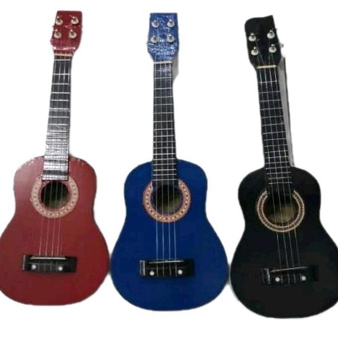 gitar ukulele bahan kayu dan plastik / gitar kecil mainan alat musik Gitar hawaii