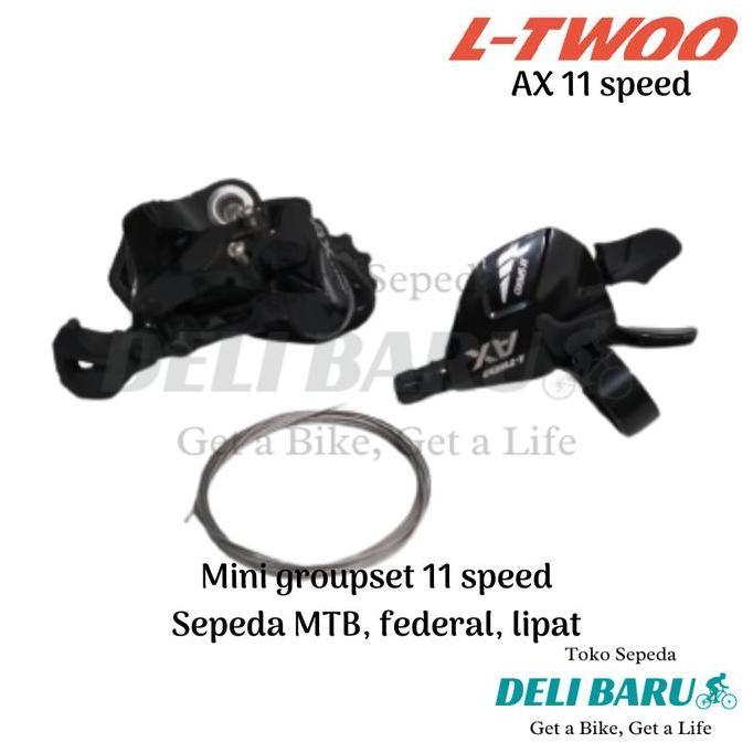 Promo L-TWOO mini groupset 11 speed Ltwoo AX shifter kanan dan RD type short cage sepeda MTB, lipat 