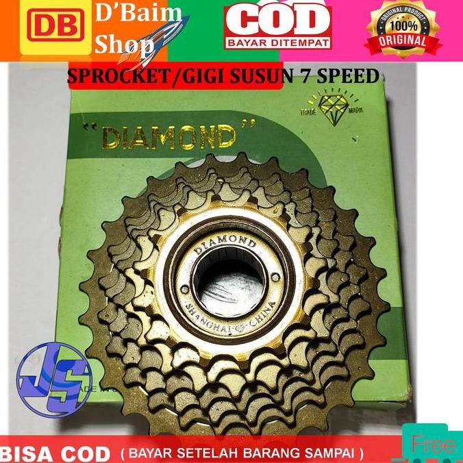 Promo Gear Sepeda 7 speed drat ulir diamond Sprocket Freewheel 7 Speed sepeda Gunung Lipat Minion CT