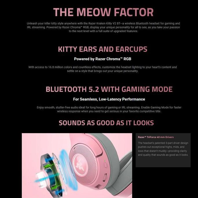 Gaming | Razer Kraken Bt Kitty Edition - Wireless Bluetooth Headset