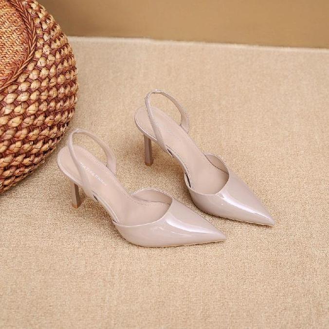 Sepatu Heels mules Sandal Wanita Heels Hak Tinggi Simple Premium Elegan Cocok untuk Kondangan dan Ak