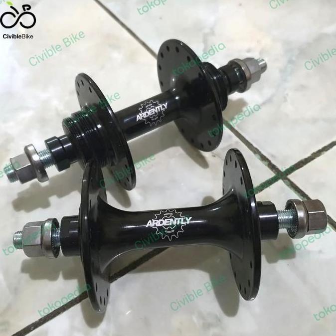 Promo Hub Ardently Basic Track 20 24 32 Hole Fixie Fixed Gear Silver Hitam Diskon