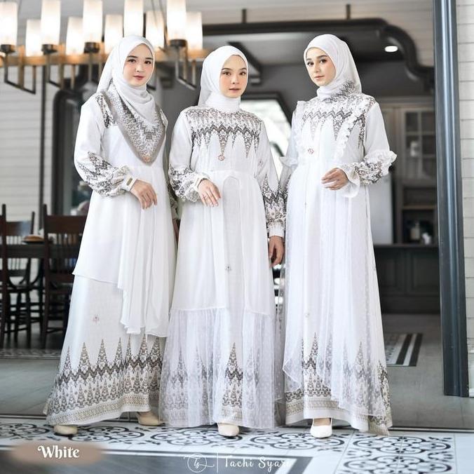Best Seller, Ready Sarimbit Raya Nusantara By Tachi Syari - White