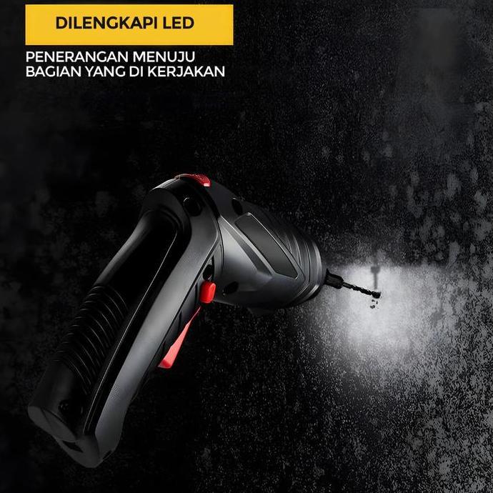 Pagenivansi - Bor Tangan Bolak Balik 4,2 Volt dengan 45 pcs Mata Bor, Mata Obeng Kabel USB - 63