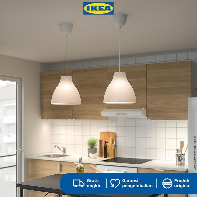 IKEA MELODI Lampu Gantung putih 28cm Minimalis Plastik
