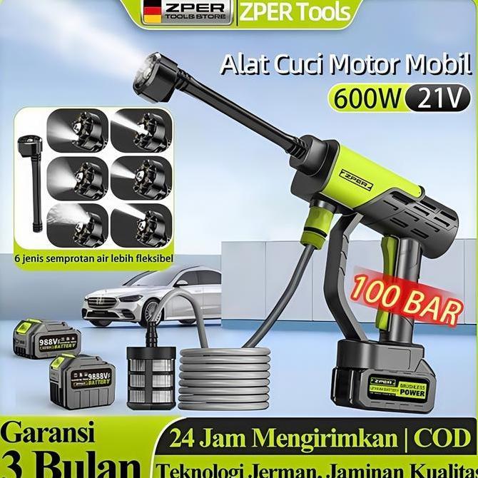 ISMAHAN_SELLER - ZPER WASHING MACHINE HIGH PRESSURE WATER GUN WIRELESS PORTABLE TOOL FOR WASHING LIT