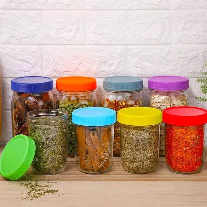 MASON JAR - 1pcs 86mm 70mm Plastic lids cap Wide mouth - Black - Tutup plastik mason jar - wide regu