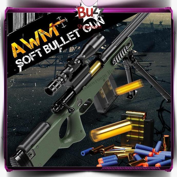 Berkualitas Tembakan Anak AWM Soft Bullet AWP Mainan Sniper Gun