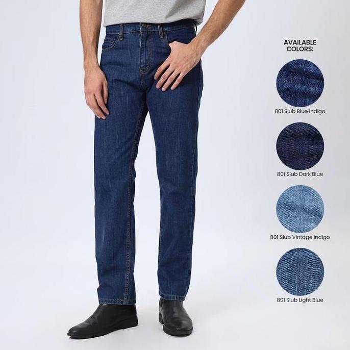 Yxyg- Edwin Jeans - 801 Reguler Fit Straight Slub Denim Celana Jeans Pria Reguler Fit Celana Panjang