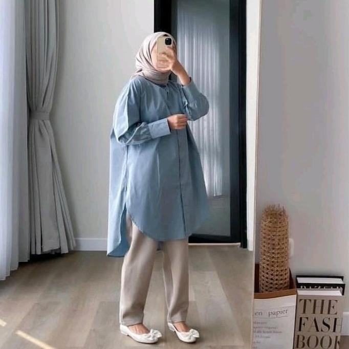Newrelig- Long Tunik Cotton Linen/Tunik Linen Standar-Jumbo