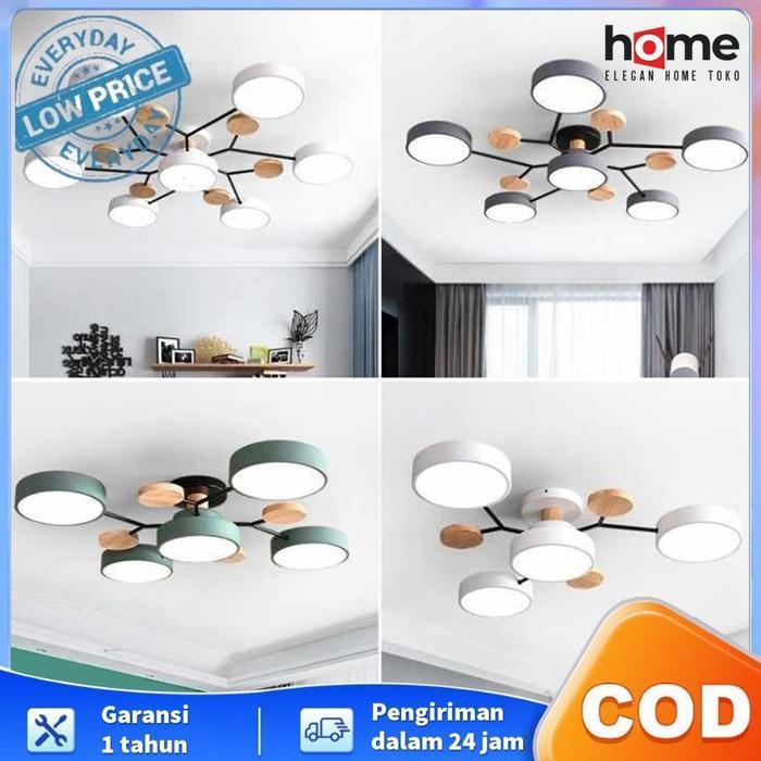 E.Home 3 Warna Lampu Plafon Ruang Tamu Lampu Gantung Modern Lampu Gantung Sederhana Lampu Gantung Le