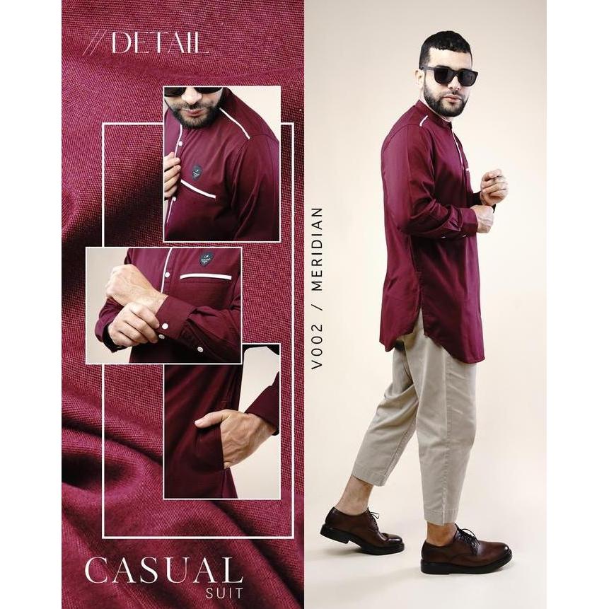 Ready SAMASE Kurta Casual V002 Kurta Baju Muslim Pria Lengan Panjang