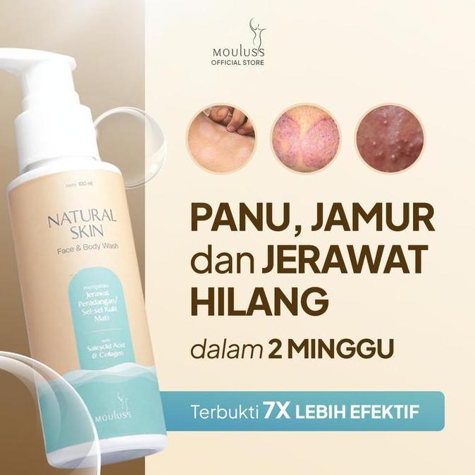 Bersih- (Garansi 100%) Mouluss Natural Skin - Sabun Panu, Penghilang Panu, Jamur, Jerawat Punggung, 
