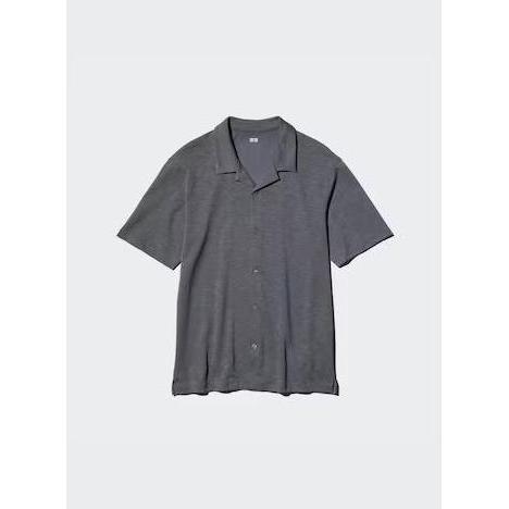 Men AIRism Katun Kaos Polo Open Collar Full Kancing Pria UNIQLO JASTIP